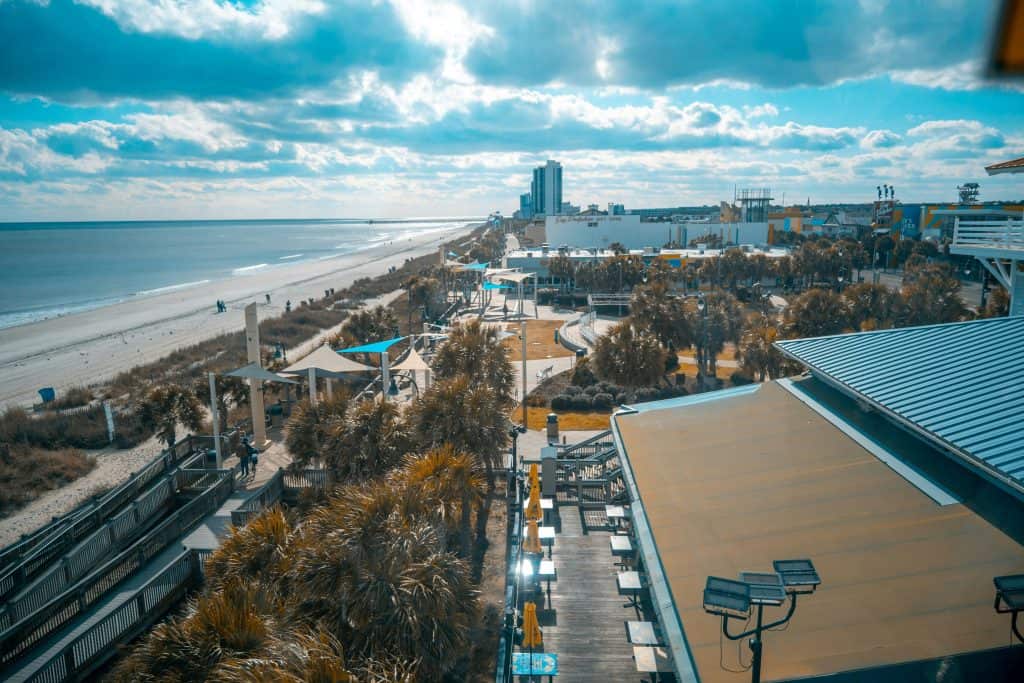 Myrtle Beach Boardwalk aerial view