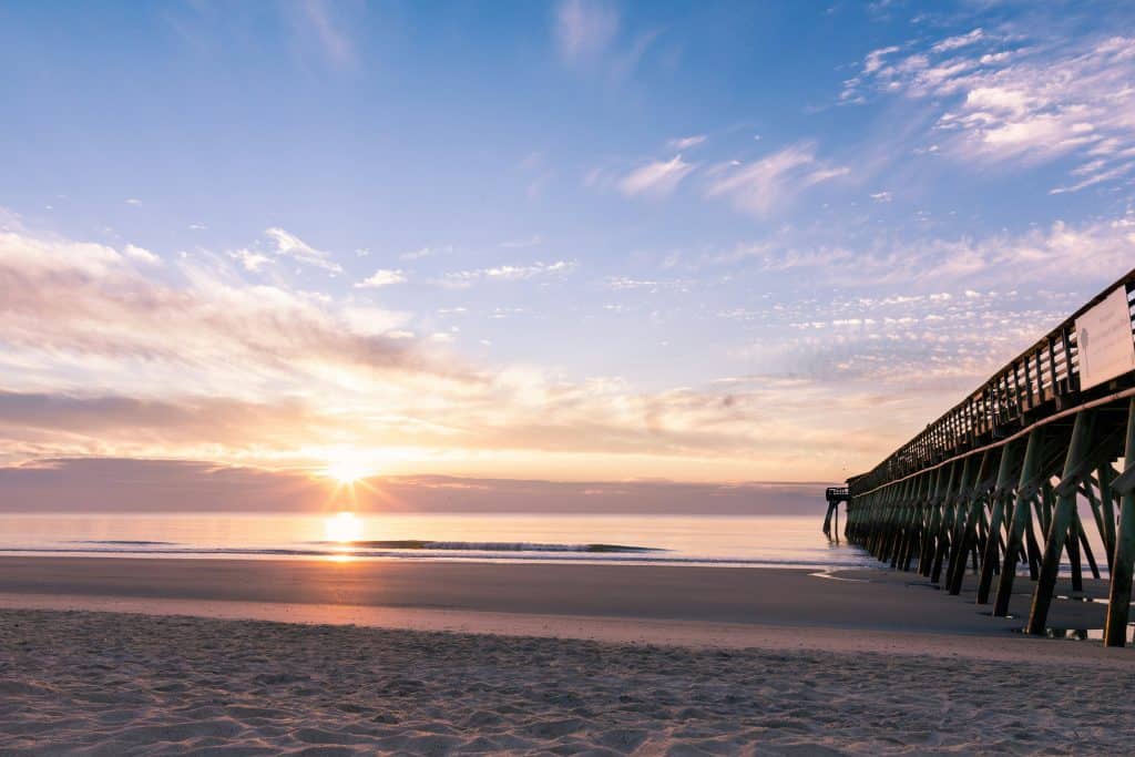 Myrtle Beach State Park pier at sunrise